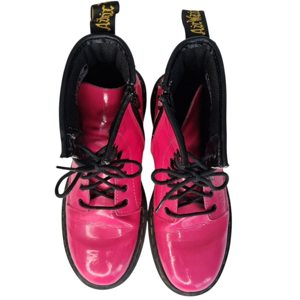Dr. Martens Patent Leather Pink Lace-Up Combat Style Boots Womens Size 5 - Picture 5 of 7